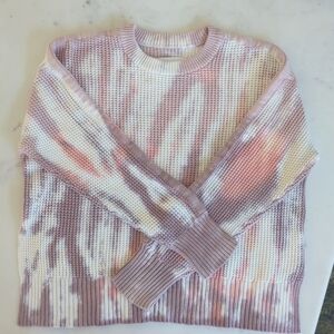 PISTOLA Waffle Stitch Cotton Knit Sweater tie dye crewneck S long sleeve slouch